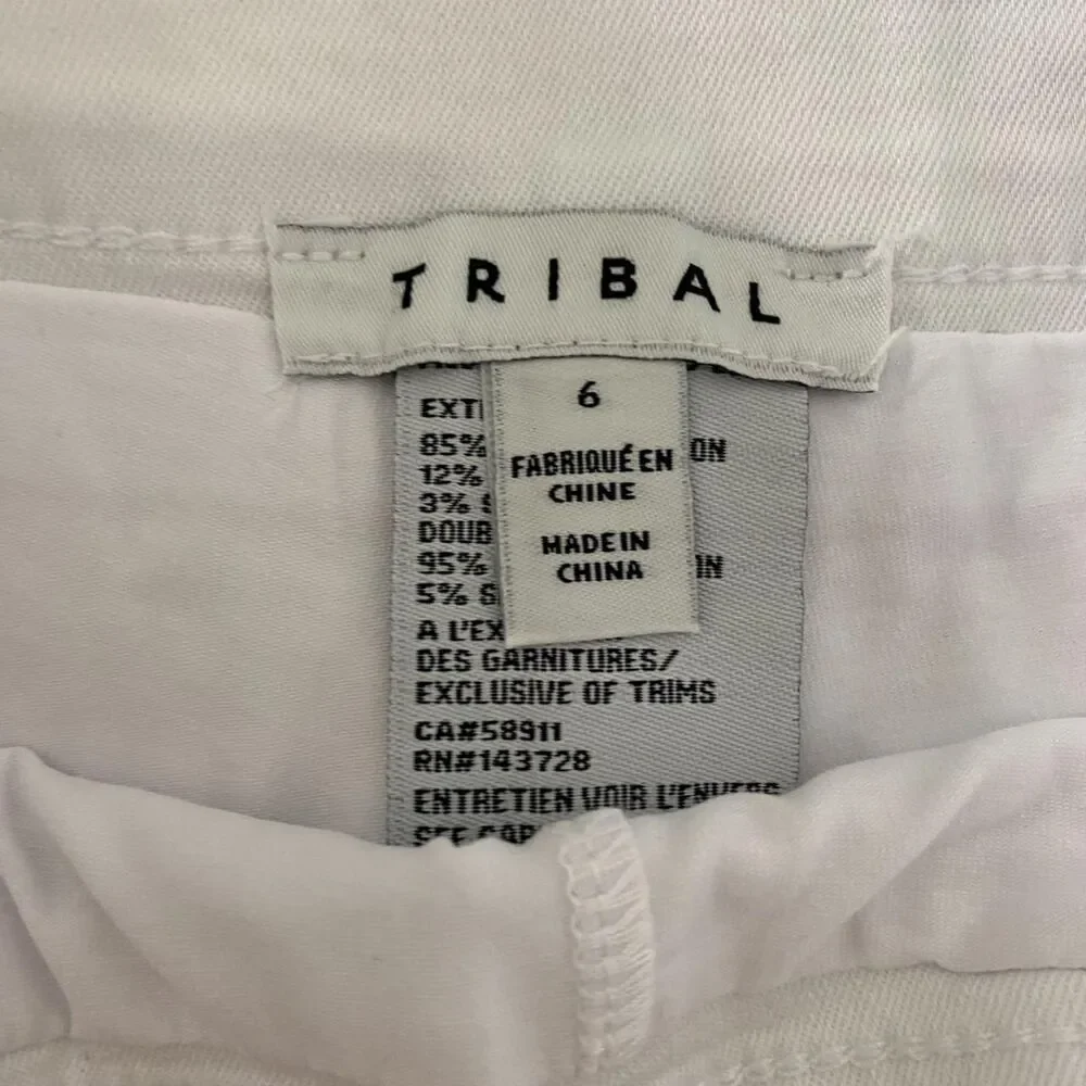 NWT White Tribal Denim Mini Skirt Shorts Skort Size US 6 / S